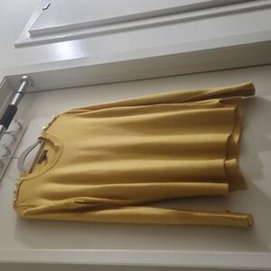 PRIMARK Yellow Sweater Gold embellishments  Round neck L/SLV XS